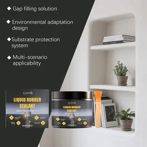 Vyreth grey liquid rubber sealant 100g for house leaks and concrete repair with brush.