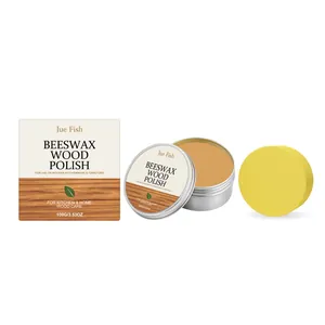 Jue Fish 100g Beeswax Wood Polish for furniture restoration with application sponge included