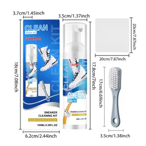 Dimensions du kit de nettoyage pour baskets JAKEHOE avec mousse, brosse et chiffon