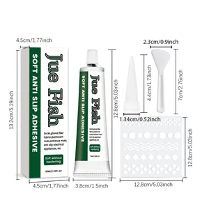 Detailed dimensions of Jue Fish soft anti-slip glue kit with stencil and applicator