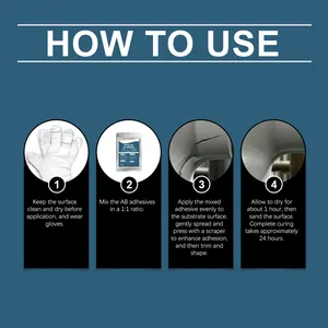 Step-by-step instructional guide for using multipurpose AB adhesive for floor crack repair