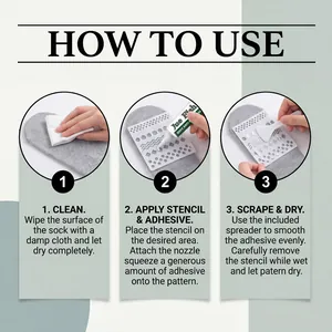 Detailed three-step instruction guide for applying Jue Fish soft anti-slip adhesive to socks