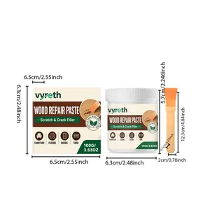 Präzises Maßdiagramm der vyreth Holzreparaturpaste für Möbel und Bodenkratzerreparaturen
