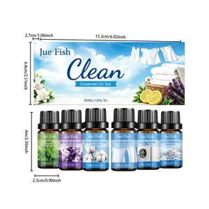 Detaillierte Abmessungen des Jue Fish 6-teiligen Wäsche-Ätherischen-Öl-Sets, 10 ml.