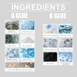 Detailed chemical ingredient list for A and B components of tile repair epoxy putty