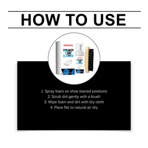 Detailed step-by-step usage instructions for JAKEHOE sneaker foam cleaning kit set