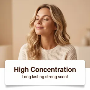 Beautiful woman enjoying the high concentration and long lasting strong scent of oil.