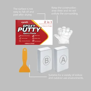 Vyreth 2-in-1 epoxy putty set with spatula and gloves for ceramic tile crack repair
