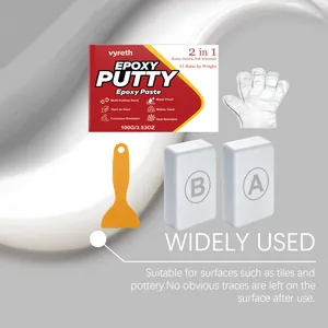 Detail view showing components of 2-in-1 epoxy putty kit for tile and ceramic repair