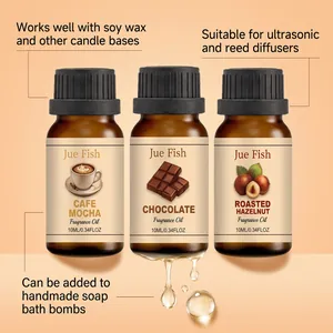 Jue Fish coffee shop scent fragrance oil set suitable for candles, diffusers, and soaps.