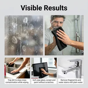 Microvezel schoonmaakdoek met zichtbaar resultaat op glas en chroom.