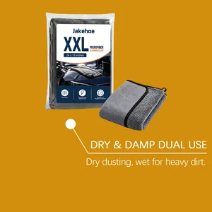 Vue détaillée du chiffon en microfibre Jakehoe XXL pour usage sec et humide.