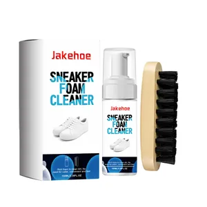 Jakehoe professional sneaker foam cleaner kit with brush for white canvas shoes 100ml
