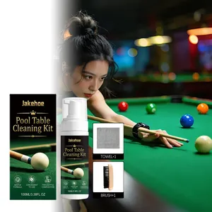 Professional Billiard Table Cleaning Kit Mild Formula Pool Table Foam Cleaner With Wooden Brush And Microfiber Towel Pool Maintenance Accessories