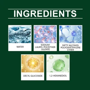 Detailed ingredient list for billiard table cleaner showing its mild and safe cleaning formula.