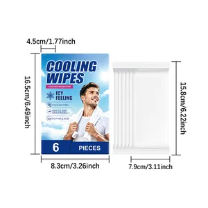 Lingettes rafraîchissantes sport plein air fitness pack de 6 avec dimensions détaillées