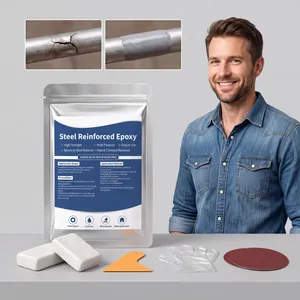 Complete steel reinforced epoxy repair kit with application demonstration and accessories