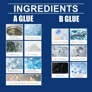 Detailed chemical ingredients list for A and B components of epoxy repair putty