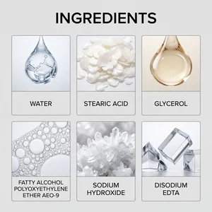 Detailed view of the mild sneaker foam cleaner's chemical ingredient composition