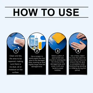 Step-by-step instructions for using the vinyl repair kit on inflatable mattresses