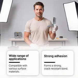 Professional detail view of multi-purpose repair AB glue showing strong metal adhesion