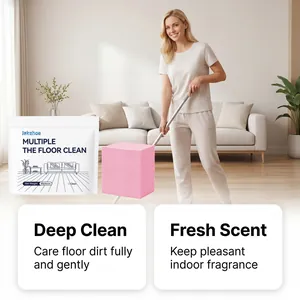 Multi-functional pink floor cleaning sheets for deep decontamination in a bright living room