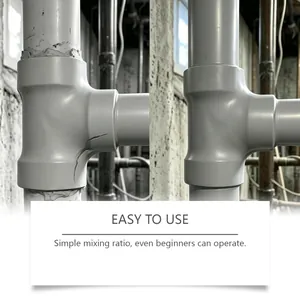Detailed before and after comparison of versatile AB repair glue fixing a cracked PVC pipe