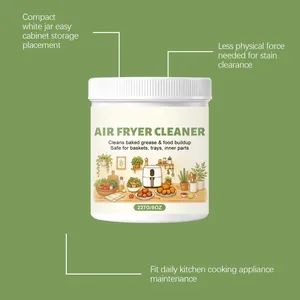 Effective air fryer cleaner powder in a 227g jar for grease and food buildup removal
