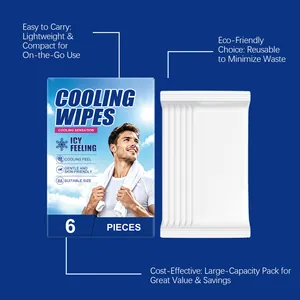 Lingettes rafraîchissantes réutilisables, pack de 6, parfaites pour le sport et le fitness.