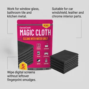 Gedetailleerd overzicht van Magic Cloth microvezel schoonmaakdoekjes voor ramen en schermen.
