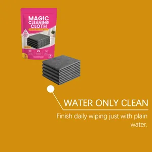 Grey microfiber magic cleaning cloths for watermark-free cleaning with only water