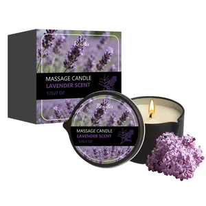 Lavendel-Massageölkerze in einer 2-Unzen-Dose mit Verpackungsbox