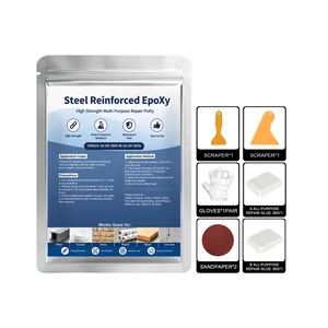 Multi-purpose steel reinforced epoxy repair putty kit for metal, ceramic, and wood surfaces