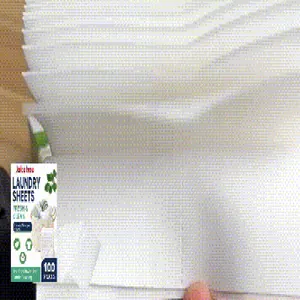 Close-up detail of JAKEHOE lemon scented laundry detergent sheets pack of 100 sheets