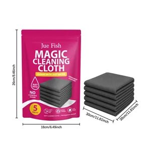Pack de 5 paños de limpieza mágicos Jue Fish con dimensiones claras de 30x30 cm.