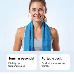 Himmelblaues Kühltuch für den Sport mit atmungsaktiver Mesh-Struktur