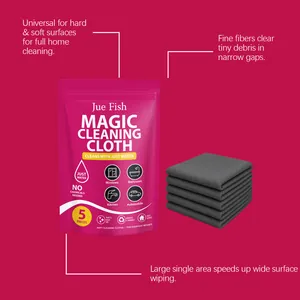 Jue Fish magic cleaning cloths with high-density fine fibers for multi-surface use