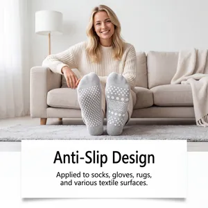 Professional soft anti-slip glue coating set for socks and rugs with white dots
