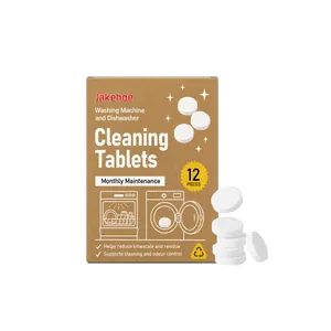 Tablettes de nettoyage Jakehoe pour lave-linge et lave-vaisselle paquet de 12 pièces boîte