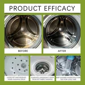 Efficacy of washing machine cleaning tablets for removing pet hair and odors