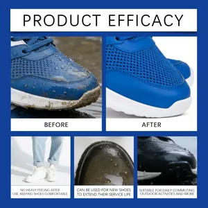 Comparaison détaillée montrant l'efficacité du nettoyage et de la protection des baskets