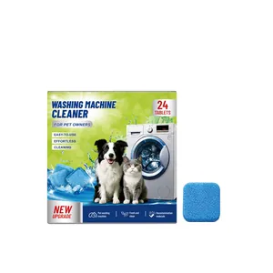Deep cleaning effervescent washing machine cleaner tablets for pet owners, 24 count pack
