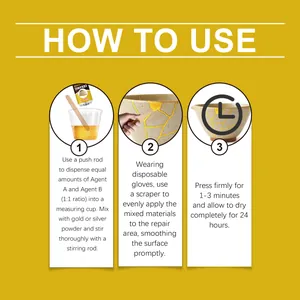 Step-by-step instruction guide for using JAKEHOE ceramic kintsugi repair kit