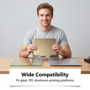 Gold textured PEI sheet for 3D printer compatible with glass and aluminum platforms