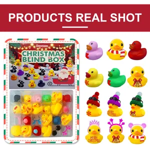 24-day Christmas advent calendar with assorted holiday rubber ducks and accessories