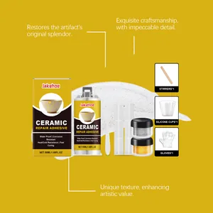 Complete ceramic repair kit with 50ml kintsugi adhesive, stirrers, cups and gloves