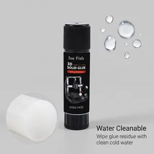 Water-cleanable JUE FISH 3D printer solid glue stick for hot bed adhesion and residue removal