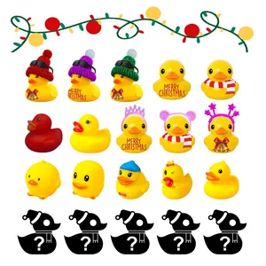 Calendrier de l Avent de Noël Canard en Caoutchouc Boîte Mystère Compte à Rebours Jouets pour Enfants Noël Cadeaux Décoration