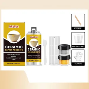 Kintsugi Repair Kit Ceramic Repair Glue Set 50ml Waterproof Heat Resistant Adhesive For Pottery Porcelain Glass DIY Gold Silver Powder