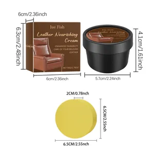 Detailed dimensions of Jue Fish leather nourishing cream kit with sponge